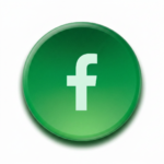 Social media interaction button Green circular button with Facebook's white lowercase f logo